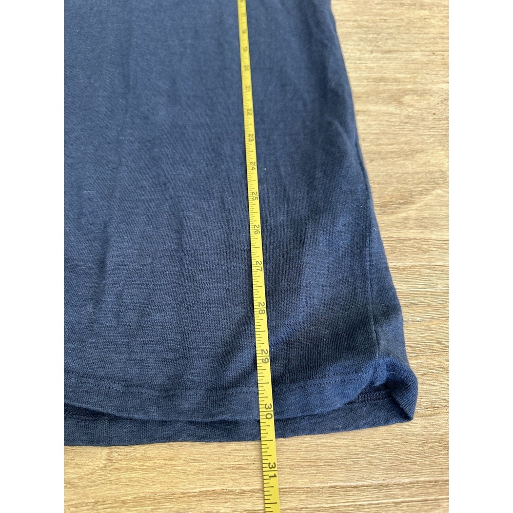 Sandro Mens Navy Blue Linen/Cotton Short Sleeve TShirt Size S/XS (measured) $185 - Picture 8 of 9